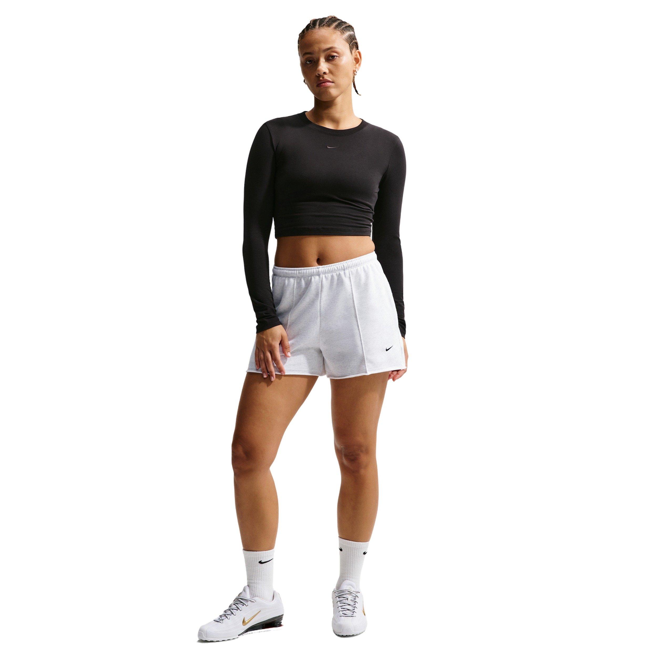 Nike Women's Sportswear Chill Terry Mid-Rise French Terry Shorts - LIGHT GREY